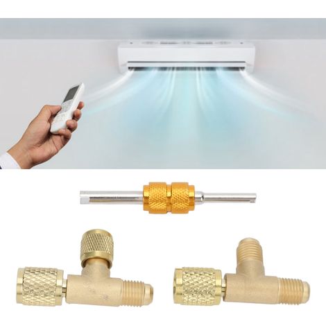 Adaptateur en T Laiton 1/4 de Pouce pour Raccords Rapides, Compatible R22 R12 R134a et Manomètre de Vide