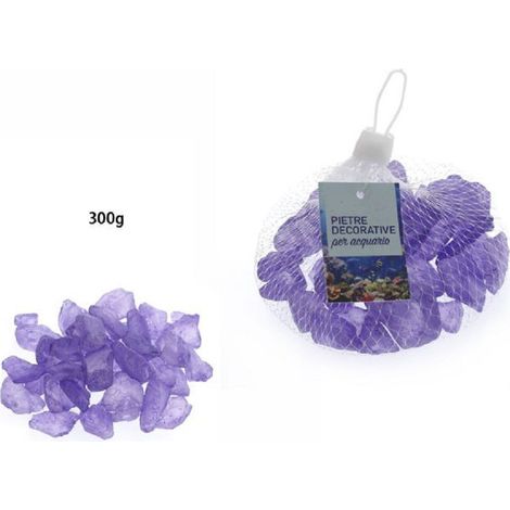 Trade Shop - Pietre Sassi Sassolini Decorativi Viola Per Acquario 300 Gr. Decorazione 70268 -