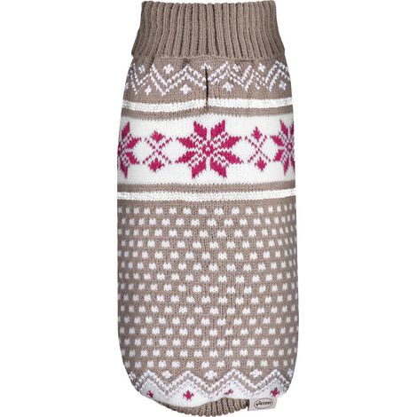 Maglioncino a collo alto modello Sestriere per cani: XXXS - beige/rosso