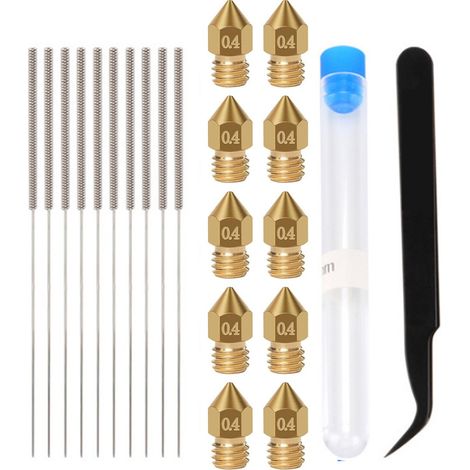 Accessori per stampante 3D - Adatto per ugello in ottone MK8 da 0,4 mm - Pulitore per testina di stampa - Pinzette ad ago - Set di chiavi (1/5)