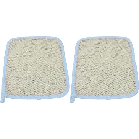 Gant Exfoliant Corps Nylon Double Face pour Nettoyage Peau, Lot de 2 Bleu (1/5)
