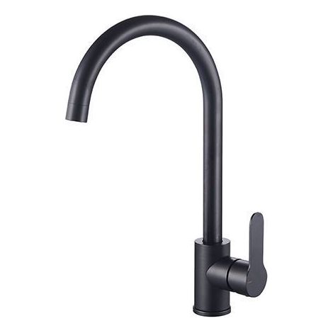 Edouard Rousseau – Mitigeur Évier Rond GRIBS RAPIDFIX – Bec Haut Orientable – Fixation par le Dessus – Noir (1/3)