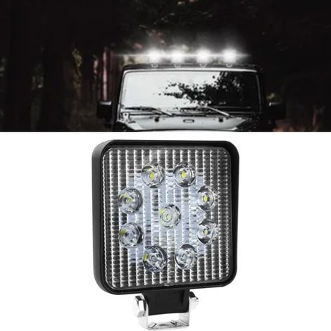 Feux de travail LED carrés 10-30V blanc 6000K, projecteurs de route pour SUV voitures camionnettes pickup ATV UTV (1/5)