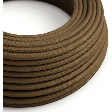 Creative-Cables Cavo elettrico rivestito in tessuto, 2 x 0,75 mm², 50 m, Marrone Espresso RC13, Rotondo, Cotone