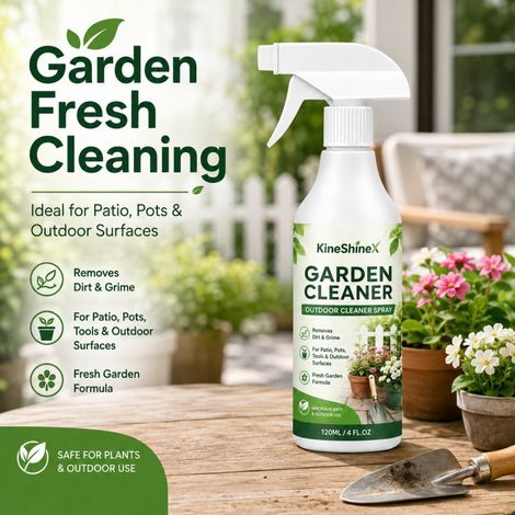 KineShineX Garden Cleaner Spray for Outdoor Patio Tiles, Flower Pots, Fences, Gardening Tools, Stain Removal and Cleaning (1/5)