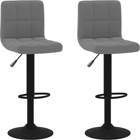 Maison Exclusive - Tabourets de bar lot de 2 gris foncé velours (1/5)