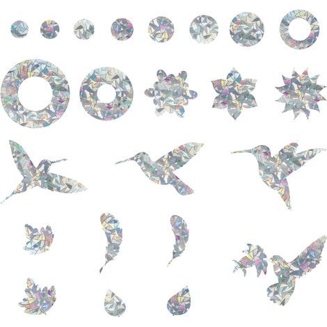 Autocollant Oiseau Oiseaux Collision Anti-Collision Autocollants De Fenêtre Protection De Porte en Verre Silhouett Sticker Vitre Anti-Collision pour Éviter Les Personnes Et Les Oiseaux 24 Pièc (1/5)