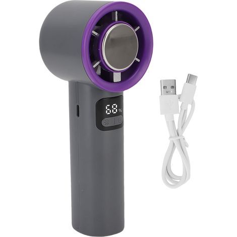 Portable Fan with 100 Speeds, Digital LED Display, Quiet and Rechargeable – Gray (1/5)