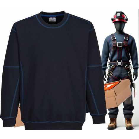 B318 - Zweifarbiges Sweatshirt, Marineblau/Blau, XXL