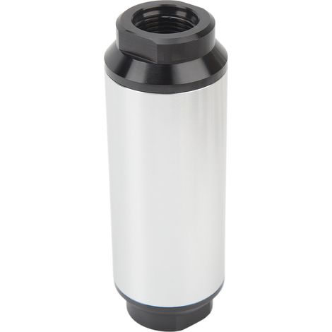 44-mm-Inline-Kraftstofffilter mit AN6- und AN8-Adapter, universeller Öl- und Kraftstofffilter für Fahrzeugtuning, silberfarben (1/5)