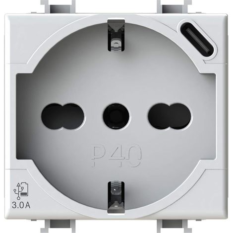 pour Bticino® Matix™, pour charger vos appareils sans alimentation. Équipé d'un connecteur de type C et d'une prise 2P+T (1/5)