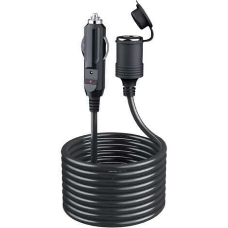 Cavo di prolunga per accendisigari auto: cavo per accendisigari da 5 m, 12 V, prolunga per spina accendisigari con fusibile da 15 A per 12 V/24 V (1/5)