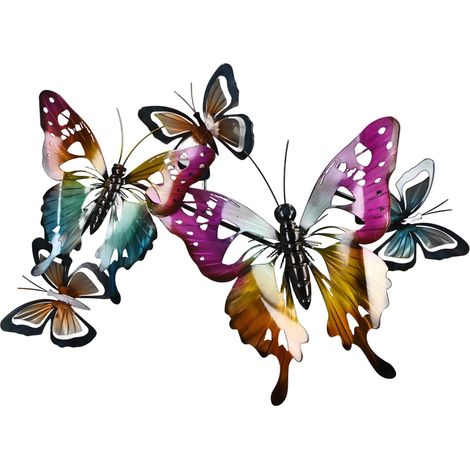 Decorazione da parete a forma di farfalla in metallo multicolore - Decorazione esclusiva (1/5)