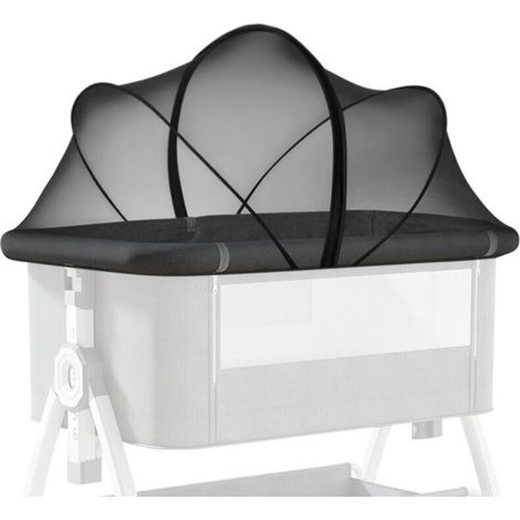 Moustiquaire pour berceau, anti-insectes, punaises de lit et chats, fermeture éclair à double sens, noir (1/5)