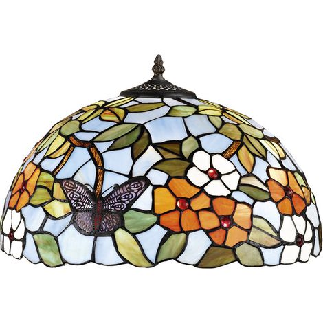 Paralume Tiffany Vetro Decorato Multicolor D. 50Cm (1/2)
