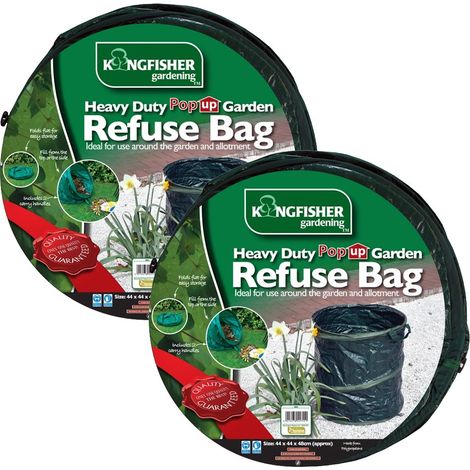2 x Kingfisher Spring Pop Up Garden Tidy Leaf Waste Grass Cuttings Bag Bucket (1/2)