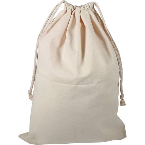 Bardusch-Sac linge coton beige 30 x 40 cm, cordon verrouillage, grande capacité, usage domestique/voyage (1/5)