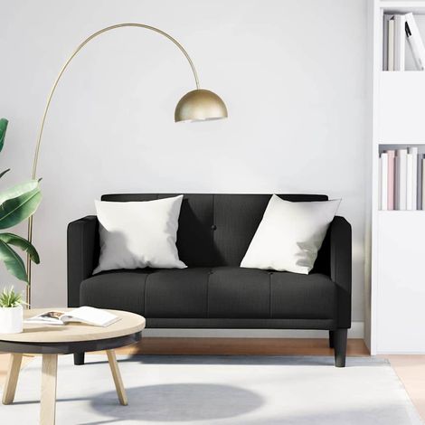 Zweisitzer-Sofa Schwarz 111 cm Stoff