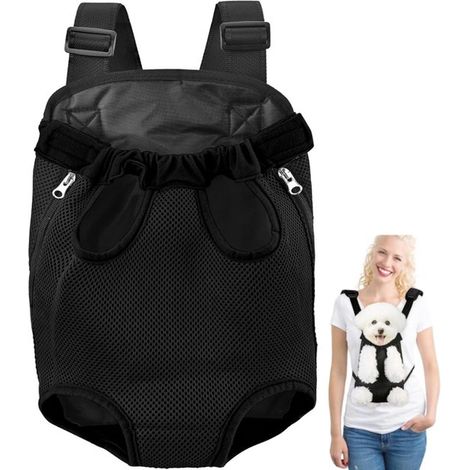 Transportín frontal para perros, Mochila portaperros ajustable con base reforzada, Para perros pequeños y medianos de 3 a 5 kg, Ideal para paseos (1/5)