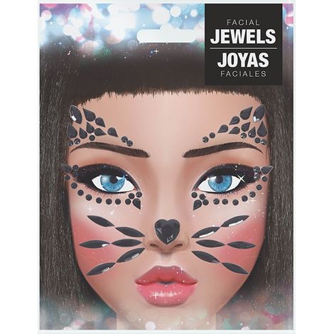 Autocollants en cristal pour le visage d'un chat (1/2)