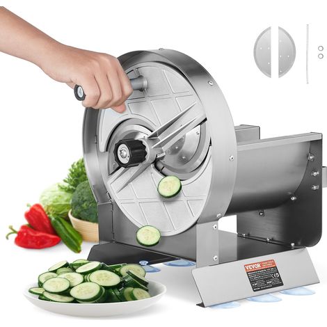 VEVOR Affettatrice Manuale per Frutta e Verdura, Affettatrice Commerciale Spessore 0-0,5"/0-12 mm, Affettatrice per Alimenti in Acciaio Inox per Patate, Cetrioli, Limone, Pomodoro (1/5)