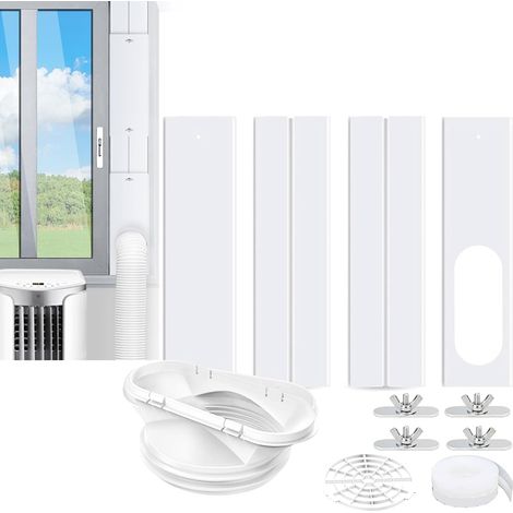Calfeutrage Fenetre Climatiseur,Kit Calfeutrage Climatiseur Mobile Pour Porte Fenetre,Kit Fenetre Pour Climatiseur Mobile,Kit Fenêtre Climatiseur Mobile (4PCS(43cm/16.9in-150cm/59in)) (1/5)