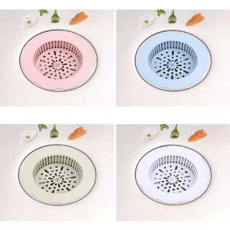 Lot de 4 passoires en plastique pour cuisine et baignoire, récupérateur de cheveux