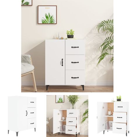 Holzschrank - vidaXL Sideboard Weiß 69,5x34x90 cm Holzwerkstoff - Wohnzimmerbeistellkasten (1/5)