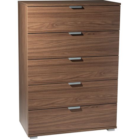 Mobiletto con 5 cassetti in legno nobilitato in varie tinte 75x38xH103 cm - Brown (1/4)