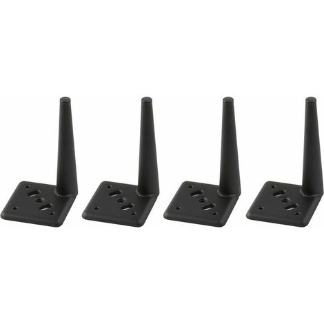 4 pièces Pieds de Meubles en métal Pieds de Support Petites Tables Coniques Pieds pour chaises canapés placards Table Basse Pied Accessoires,Noir,13cm