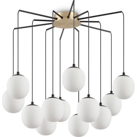 Ideal Lux RHAPSODY - Plafonnier Cluster Intérieur 12 Lumières Noir, G9 (1/2)
