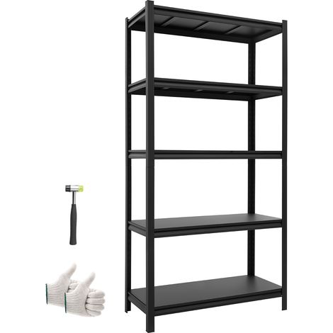 Étagère de Rangement, 5 Niveaux Réglables, Étagère Charge Lourde Modulable 925x417x1813 mm, Capacité Charge Totale 1360,8 kg, Rayonnage Métallique pour Entrepôt, Atelier, Garage, Cave et Cuisine (1/5)