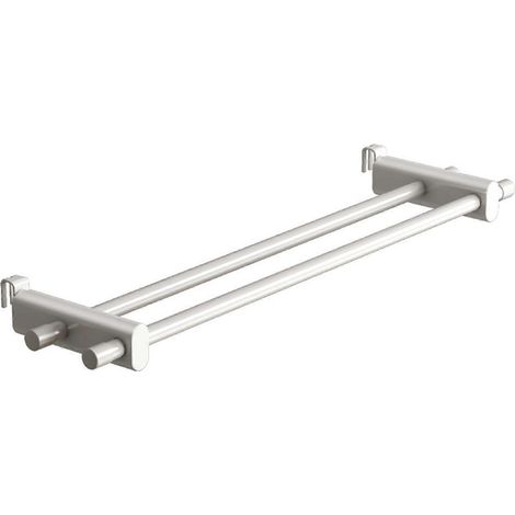 Étendoir à linge pour radiateur, double poteau en acier au carbone de 0,3 à 2 mètres, sans perçage, porte-serviettes antirouille avec revêtement blanc C (1/5)