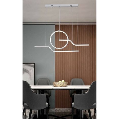 TrAdE Shop Traesio - Lampadario Led 32watt Lampada Stile Contemporaneo Moderno Luce 6500k 4000k A44-b - -Bianco Freddo - (1/2)