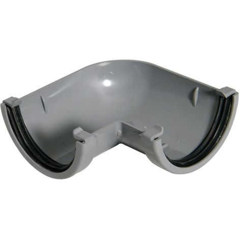 FloPlast 75mm Half Round Gutter 90 Degree Angle Grey (1/2)