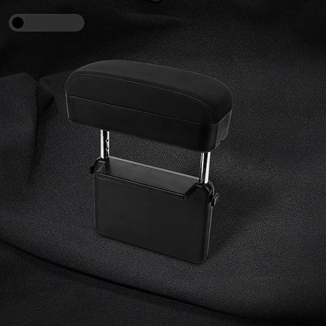 Accoudoir de Voiture pour Console Centrale - Hauteur réglable - Universel, Suède noir (1/5)