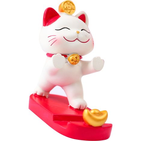 Schreibtisch-Telefonständer Fortune Cat – Robustes, leichtes und tragbares Design aus Kunstharz – Dekorativer Handyhalter für Zuhause und Büro – Typ 1 (1/5)