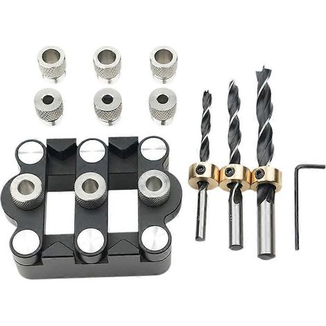 Perforateur à main pour tenons ronds en bois, centrage automatique, pour meubles et autres projets de bricolage. Trou vertical pour tenons en bois. (1/5)