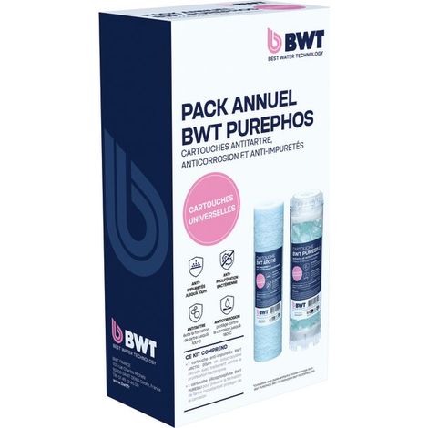 Pack annuel antitartre - BWT - PUREPHOS - 1 cartouche ARCTIC - 1 cartouche PURESILI