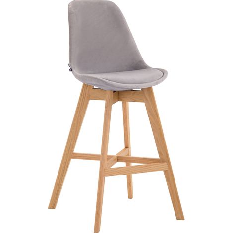 Sgabello da bar seggiolone dal design scandinavo moderno in velluto grigio 100000931