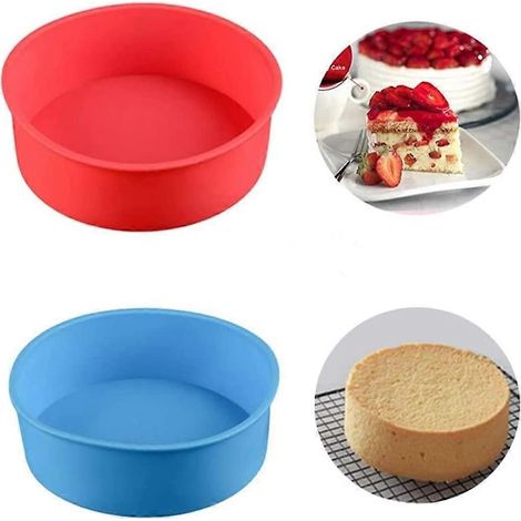 Moule à gâteau en silicone antiadhésif, pour la cuisson, moule rond de 20 cm (8 pouces), idéal pour les gâteaux à étages, les cheesecakes et les gâteaux arc-en-ciel. (1/5)