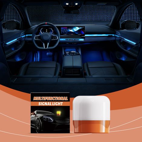 Multifunctional emergency LED signal light, intermittent function, waterproof PP material, yellow car LED warning light -- 1 piece -- BIEMMEDUE (1/5)