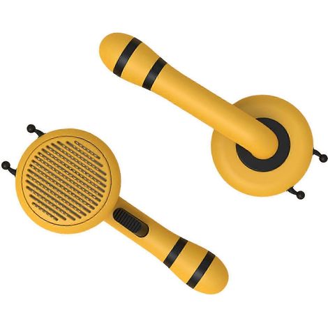 Brosse de toilettage pour chat autonettoyante à aiguilles en acier inoxydable jaune z (1/5)
