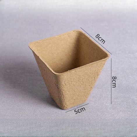 (10 pièces, 8 x 8 cm) 10 pots de fleurs, godets de pépinière, plateaux de jardin, pots en pâte de papier biodégradable, sacs de culture de 8 cm pour la maison et le jardin. Accessoires (1/4)