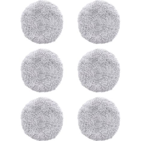 Chiffon De Vadrouille - Microfibre Lavable - Pour Robot Nettoyeur De Vitres - 6 Pièces - Gris