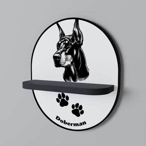 Étagère ovale noire pour chien DOBERMAN (1/5)