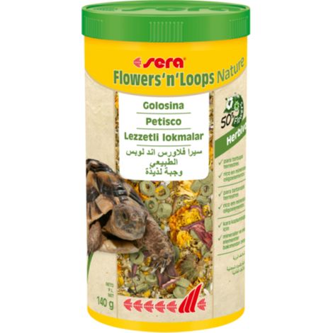 Sera Flower'n'Loops Nature - Mezcla de Flores para Tortugas Terrestres - 1.000 ml (140 g)