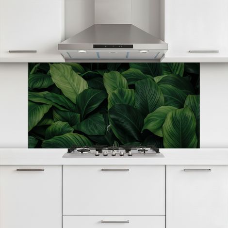 CRÉDENCE CUISINE Nature - Tropical - Feuilles - Vert 120x60 cm
