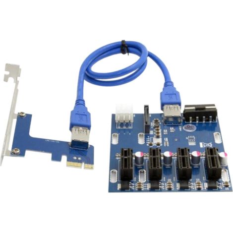 Geeignet zur Erweiterung der PCI-E-Karteninstallation von 1 auf 4 PCI Express ITX-Karten, externe 4 PCI-E-Steckplatz-PCIe-Adapter-Multiplikatorkarte.