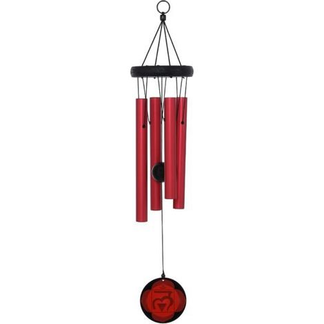 Carillon Éolien Racine Muladhara en Aluminium et Bois Rouge 60 cm - PANGIVO